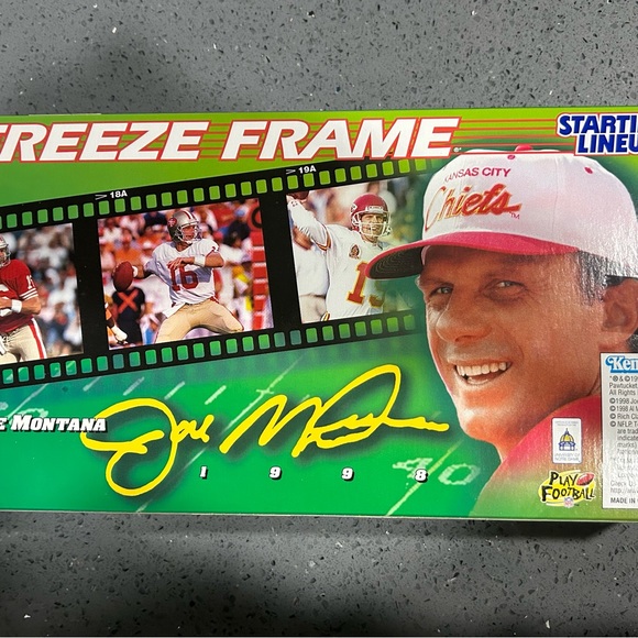 1998 Kenner Starting Lineup SLU Joe Montana Freeze Frame Brand New Unopened - Picture 4 of 7